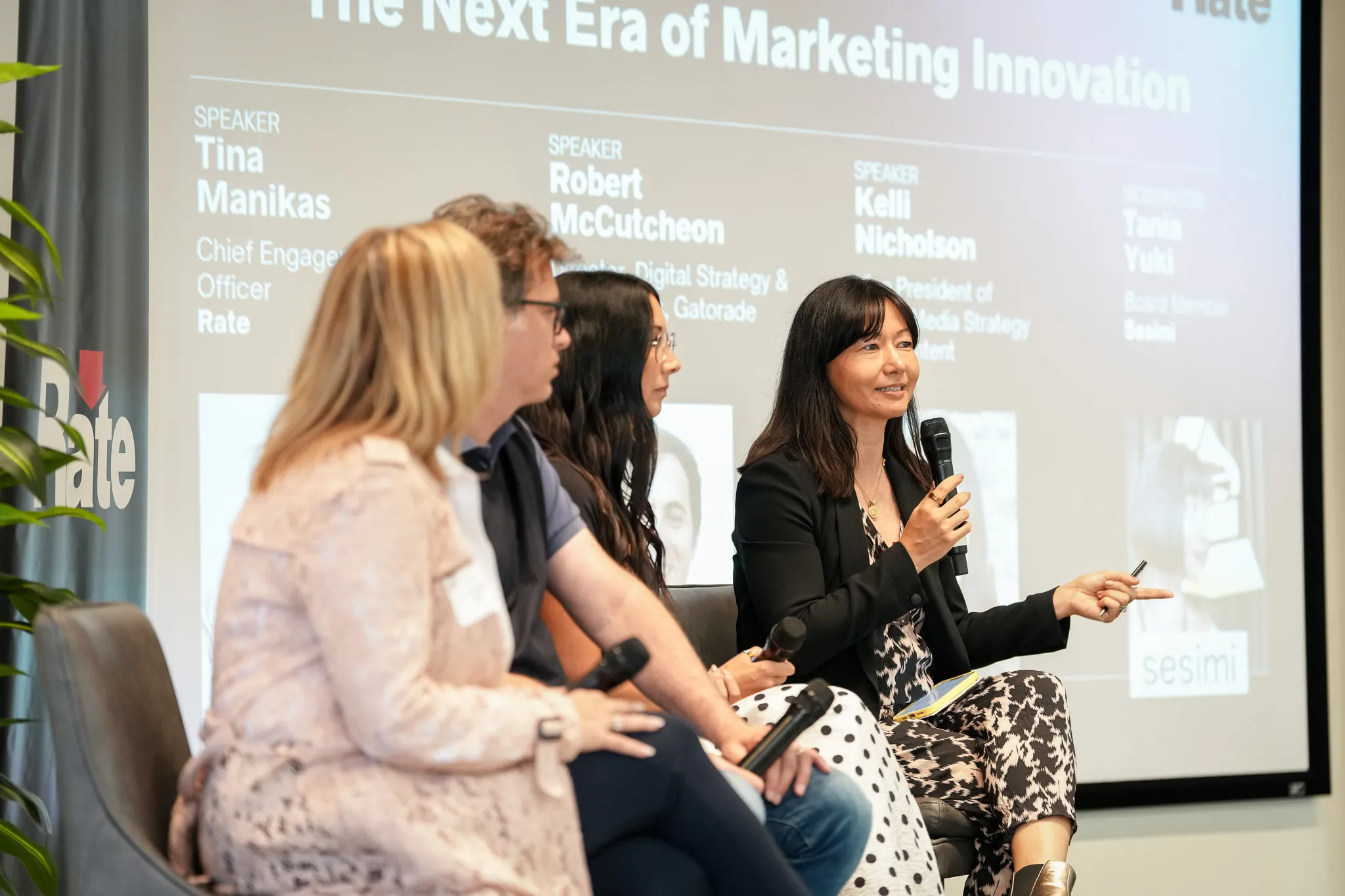 Tania Yuki, Board Member at Sesimi, moderates The Next Era of Marketing Innovation panel exploring how AI, data, culture, and commerce are reshaping marketing.